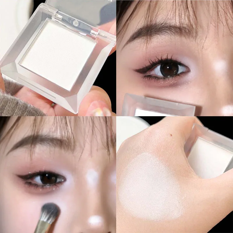 Monochrome Matte White Eyeshadow Highlighter Palette Waterproof Brightening Eye Head Beige Black Smoky Eyes Base Makeup Cosmetic