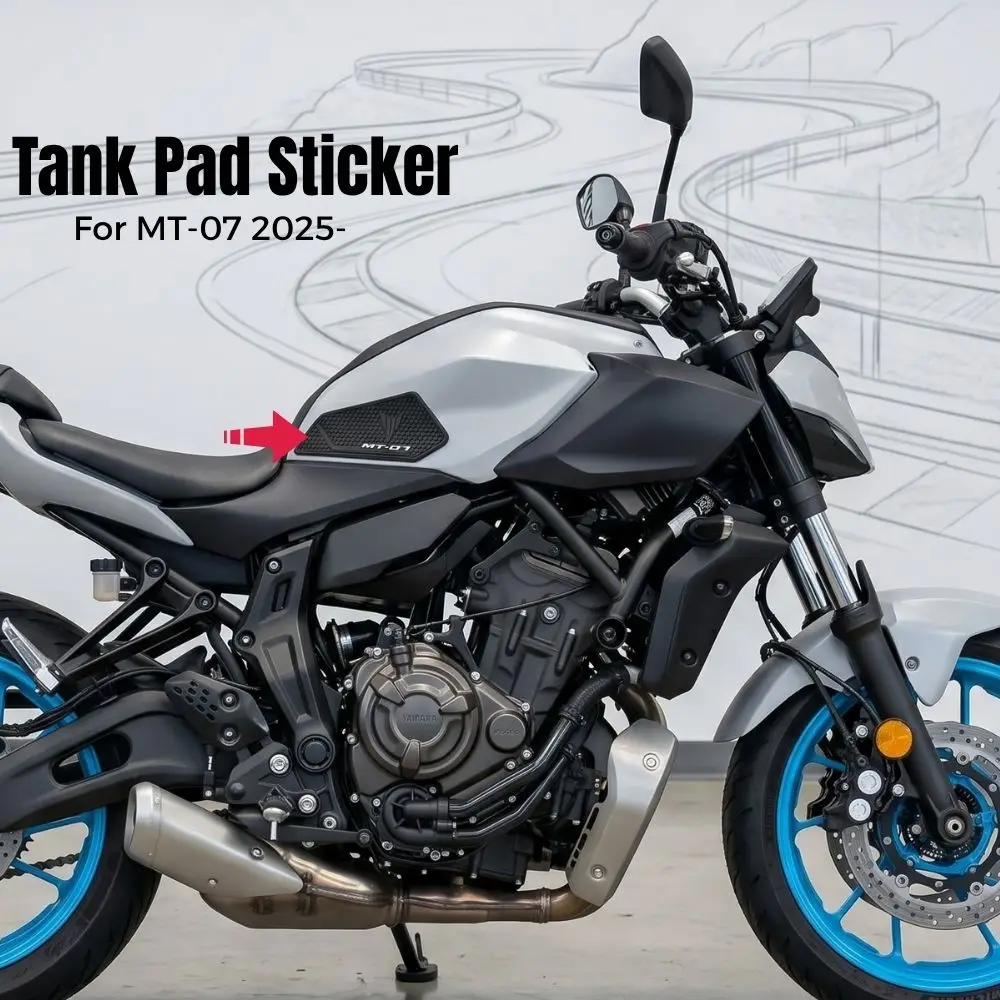  Neue Motorrad-Tankpad-Schutzfolie für Yamaha MT-07 MT07 MT 07 2025 2026 – Tankpads, Protektoren, Aufkleber, Kniegriff-Traktionspads
