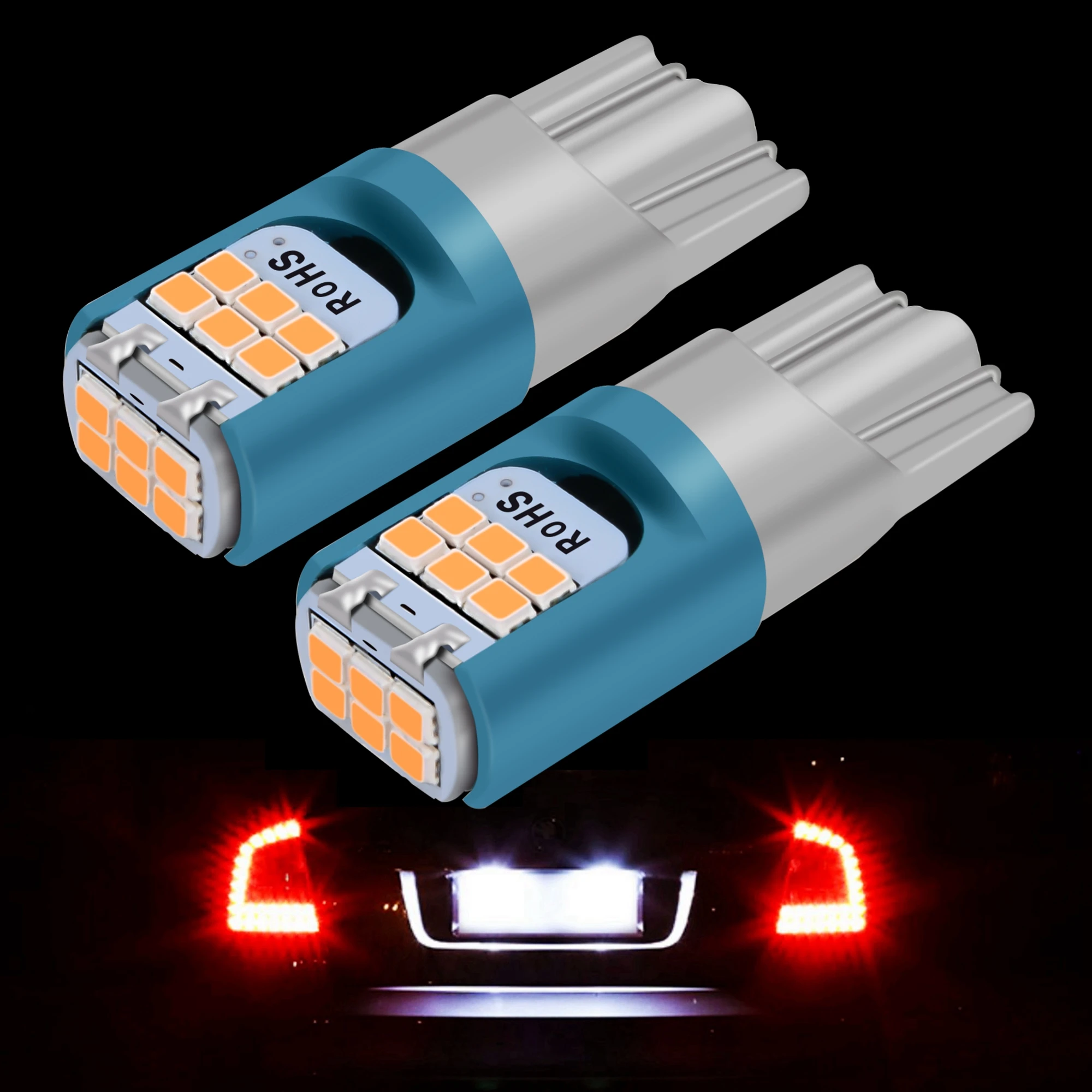 2Pcs Car LED License Plate Lights T10 W5W Super Bright Auto LED Bulb For Lada KALINA LARGUS PRIORA VESTA XRAY White Crystal Blue