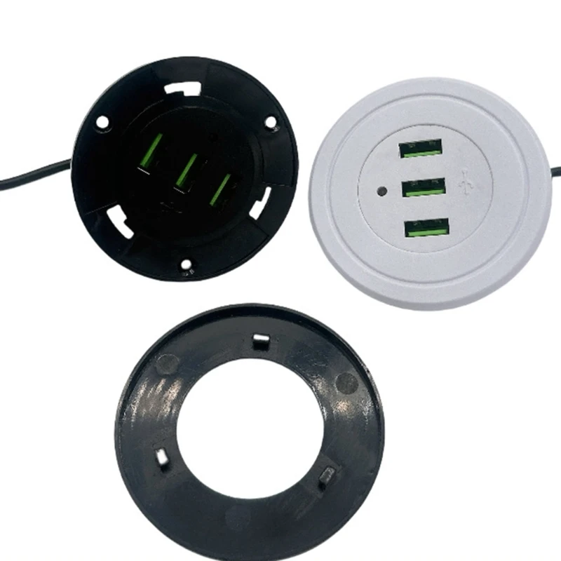 3 Port USB Desktop Embedded USB Port 5V2A for Bed Cabinets Mobile Phones Multifunctional Sofas Furniture Charging Sockets