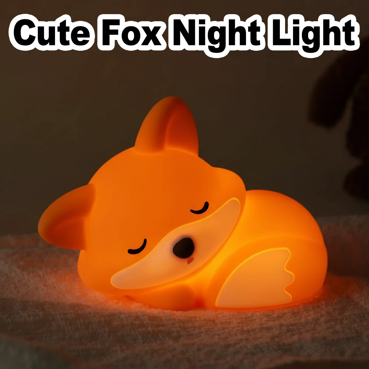 

Ночник «Спящая лиса» с LED-подсветкой Type-C, таймером автоматического выключения, портативный светильник для детей, декоративный светильник для детской комнаты