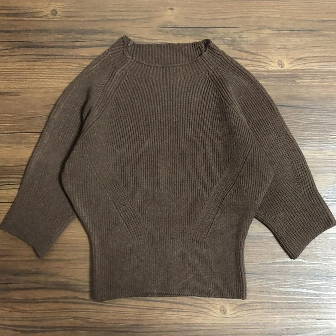 

Новое поступление осени 2022, женский повседневный вязаный свитер ort Sve round Ne, вязаный топ в рубчик, модная женская одежда