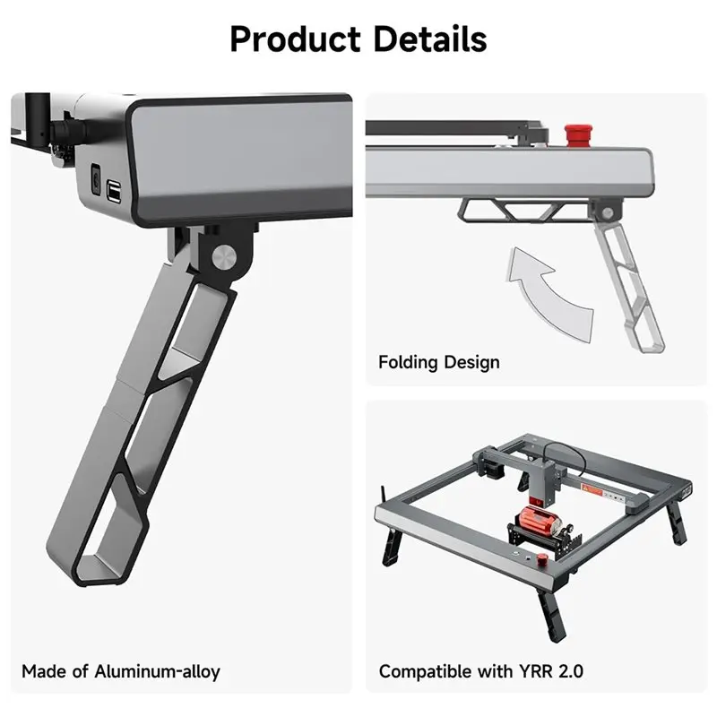 【COMELY】Foldable Feet FFT1.0 Laser Master 3 Raises Machine By 4.65'' Easy Installation Compatible With Rotary Roller
