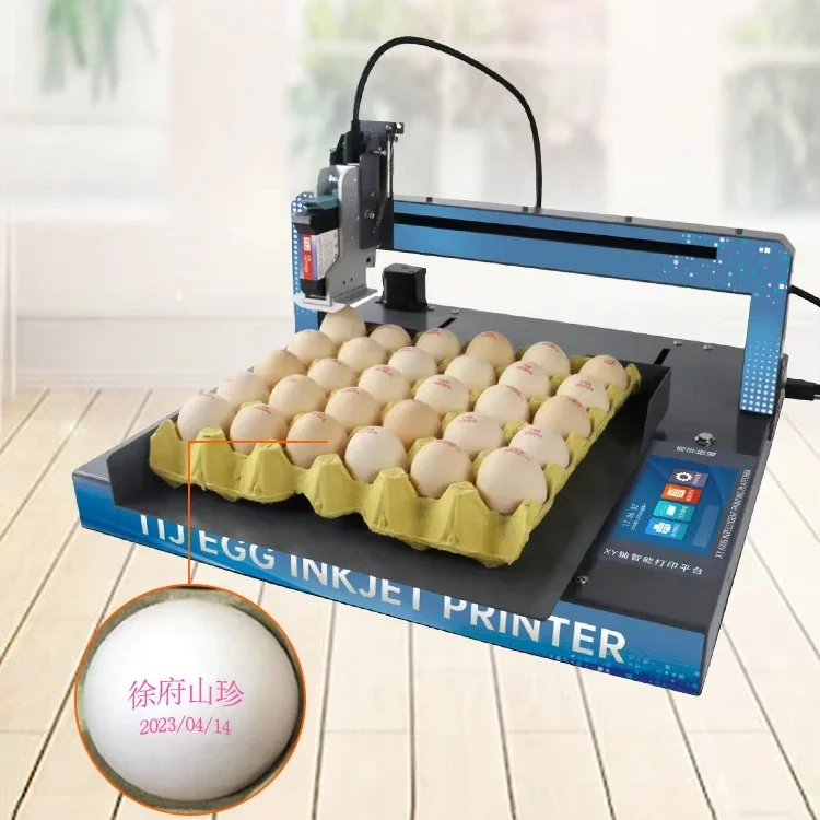 Automatic Bulk Egg Printer Date Batch Number Eggs Marking Machine Continuous Egg Inkjet Printer Coding Printing Equipment