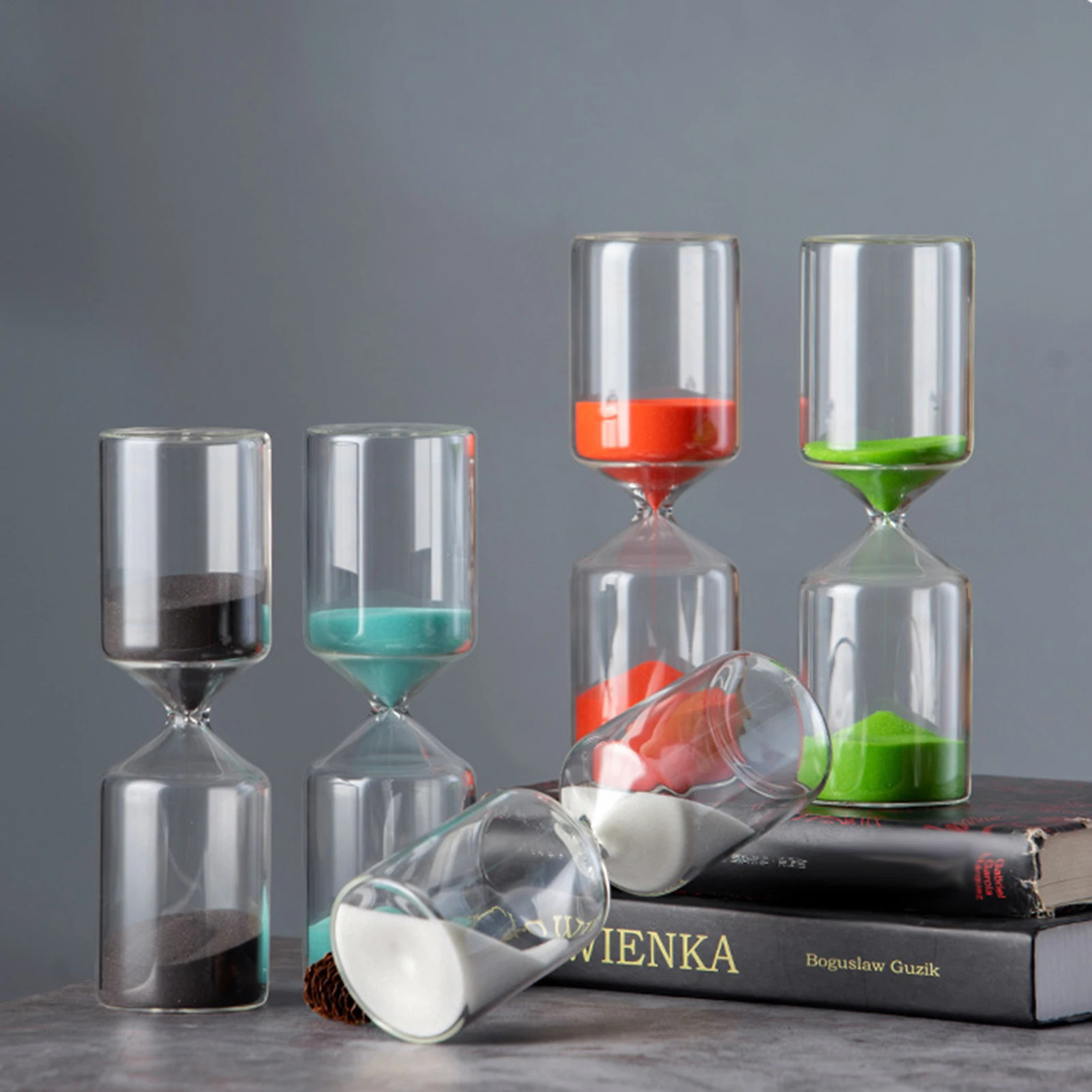 5/10/15/30 Minutes Sandglass Sand Timer Color Glass Hourglass Sand Clock Children Kids Gift Fashion Home Decoration