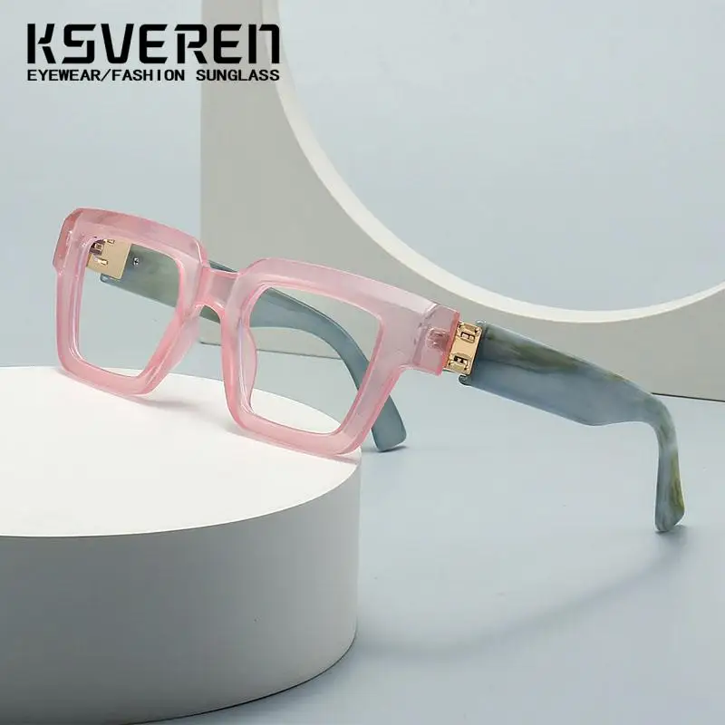 Fashion Square Thick Frame Reading Glasses Women Blue Light Blocking Presbyopic Eyewear For Men Comfortable Computer Glasses