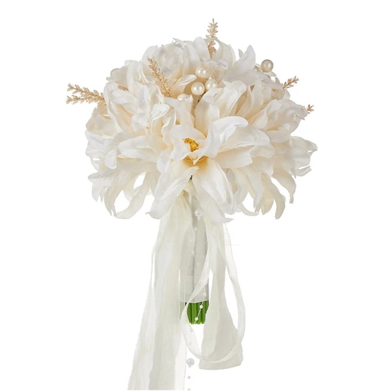 

Bridal Bouquets Wedding Bouquets with Ribbon for Bridal, Wedding Party Drop shipping