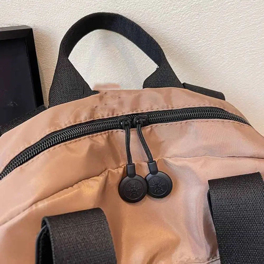 Korean Style Sport Nylon Backpack Solid Color Large Capacity Travel Shoulder Bag Tote Bag Nylon Fitness Bag Office Worker