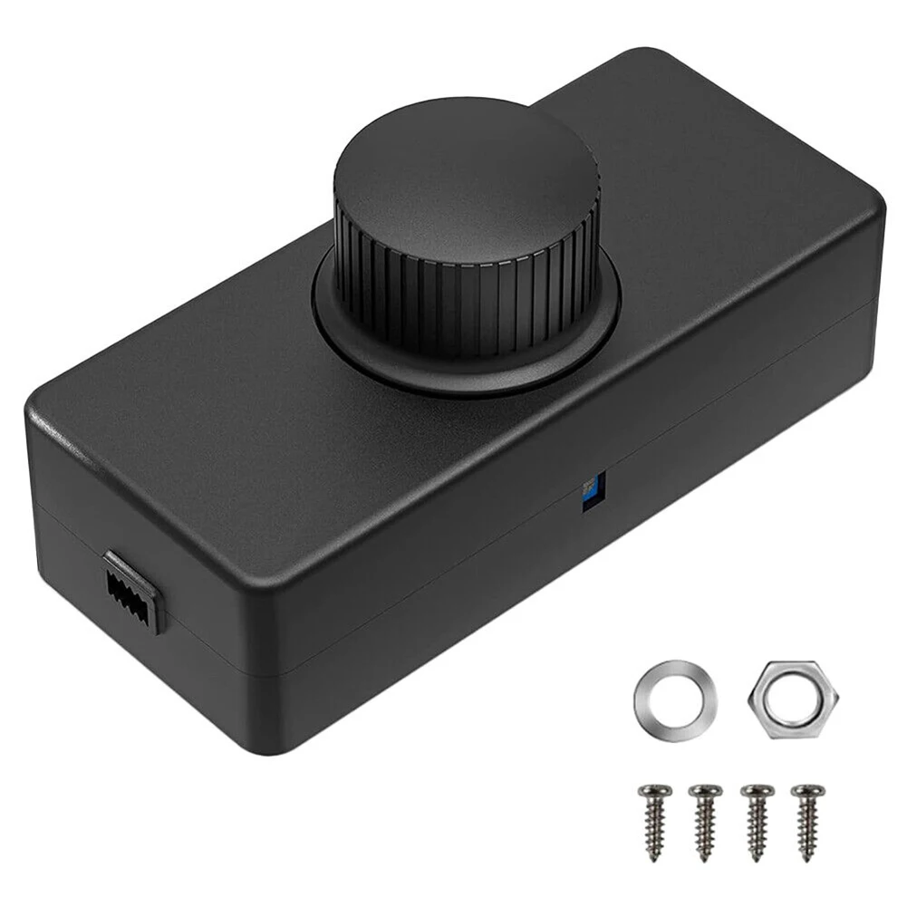 Black Rotary Inline Dimmer Switch 3-100W For LED Incandescent Halogen Bulb Light Control 220V Electrical Panel Accessories