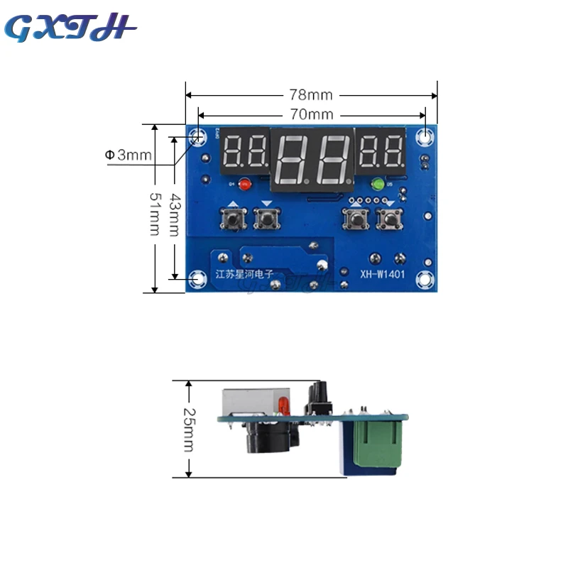 Intelligent Digital Display Thermostat Temperature Controller Cooling Heating Dual-mode Three-window Synchronous Display