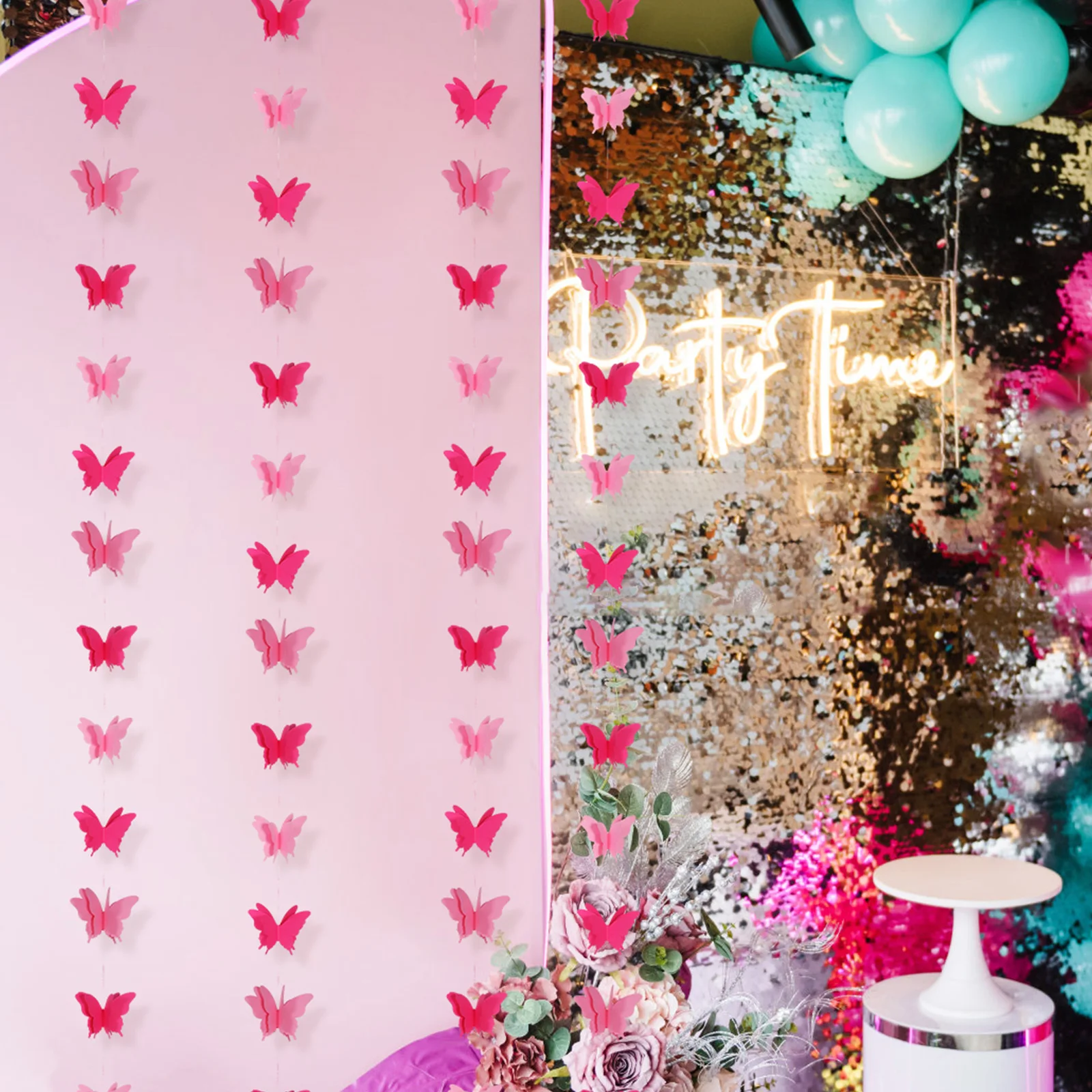 

4Pcs 3D Butterfly Streamers Hanging Decorations Party Wedding Birthday Anniversary Home Wall Bunting Butterfly Streamers