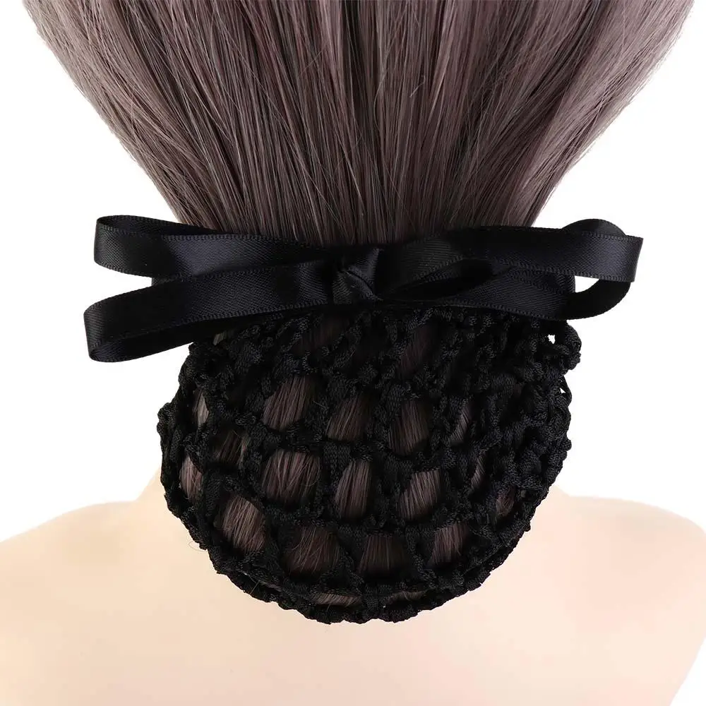 Bow Office Hair Net Nurse Bowknot Hair Bun Cover Ponytail Clip Hairgrips Cover Net Women Spring Clips Korean Bun Snood