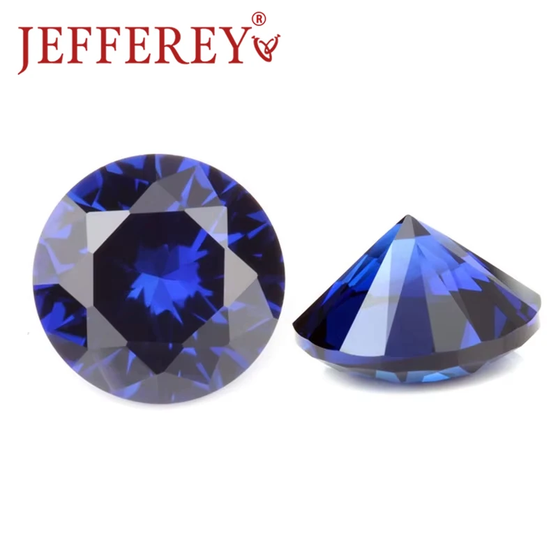 8A Sapphire Round Cut Loose Stone 6mm-12mm Blue Colour Synthetic Gemstone for Jewelry Marking