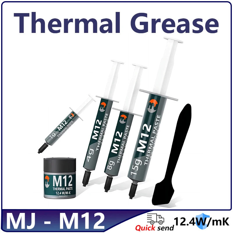 MJ M12 New High Performance Thermal Grease Thermal paste Plaster pasta termica 12.4W/mk 1g 4g For CPU/PS5/LED/desktop PC