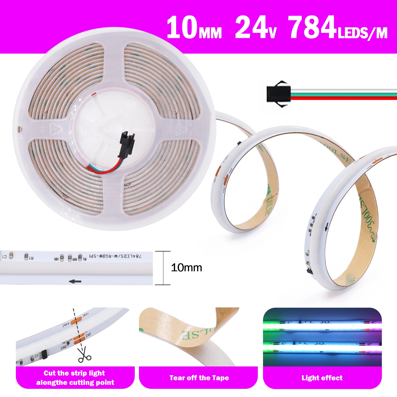 DC 24V WS2811 Dream Color RGBW RGBWW COB LED Strip 784LEDs/M IP20 TV BackLight Room Decoration Flexible Ribbon Led Tape Diode