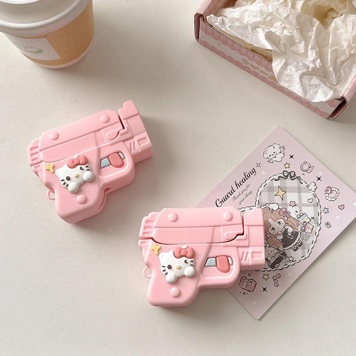 

Creative Fun Stereoscopic Cool Sanrio For Pink Hello Kitty Silicone Gel For Samsung Galaxy Buds3、Buds3 pro Practical Anti-Drop