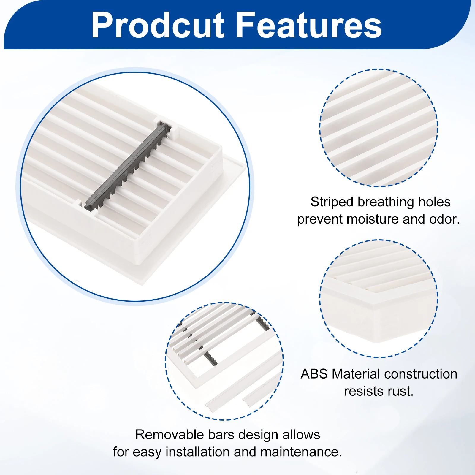 1Pcs Linear Bar Air Vent Grilles Ventilation System Ceiling Vent Cover Linear Bar Grilles ABS Material Vent for Office Buildings