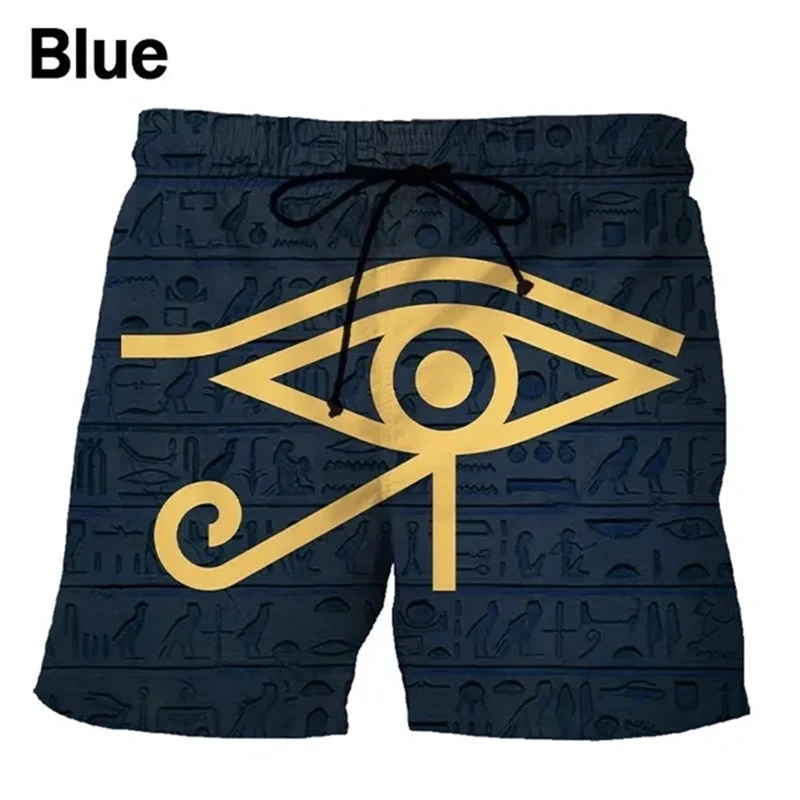 Eye of Horus 3d Print Shorts Summer Men\'s Fashion Street Egyptian Gods Casual Beach Shorts Swim Skateboard Sports Short Pants