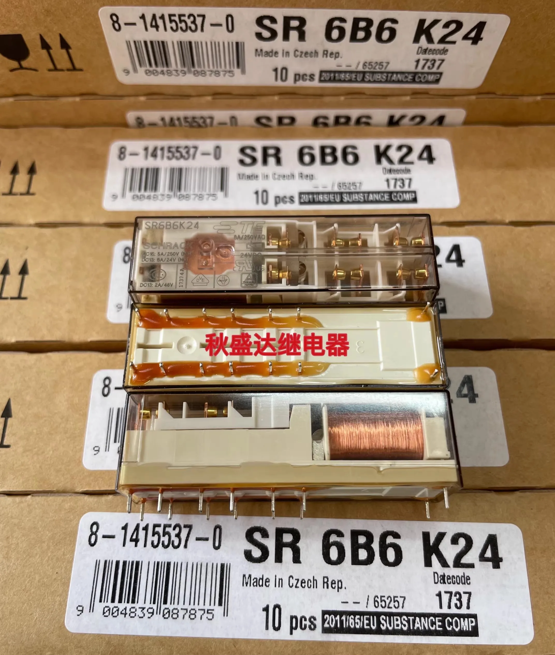 

(1PCS)Brand New Original SR6B6K24 Relay 24VDC 8A 14-pin Four-NO Two-NC Gold-plated Contacts