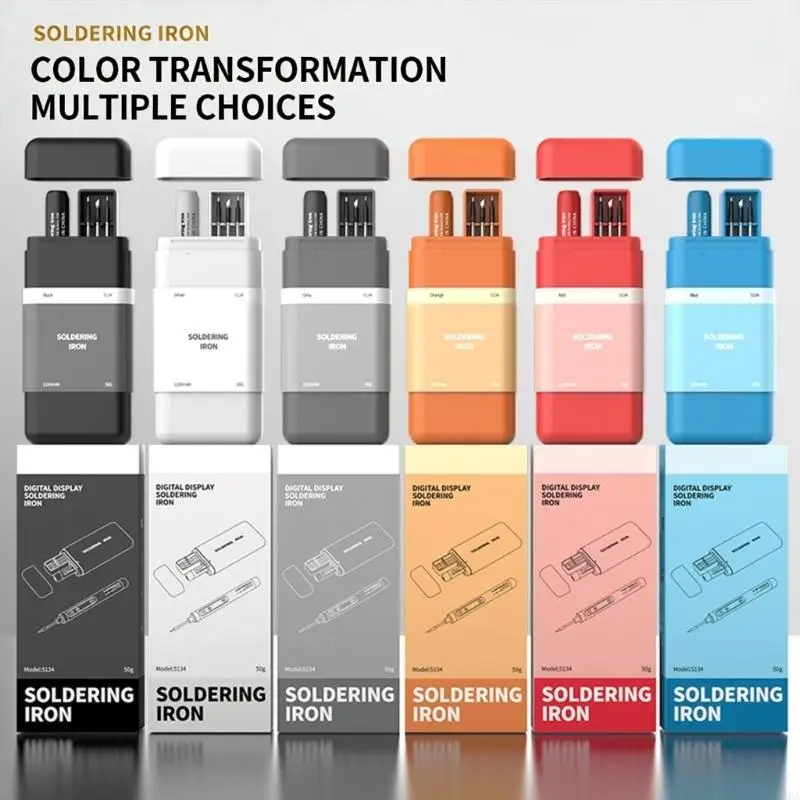  USB Soldering Iron Set Charging Portable Soldering Iron Repair Tool with Carrying Case Adjustable Temperature 230-450℃