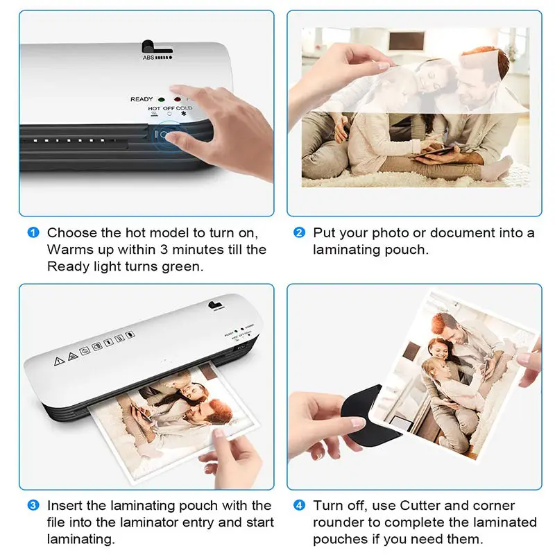 Hot Laminating Mini Machine For Photos Documents Hot And Cold Laminator Office Equipment