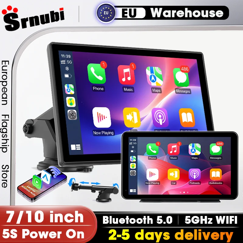 Radio samochodowe 7/10 cali z bezprzewodowym CarPlay i Android Auto, uniwersalny odtwarzacz multimedialny…