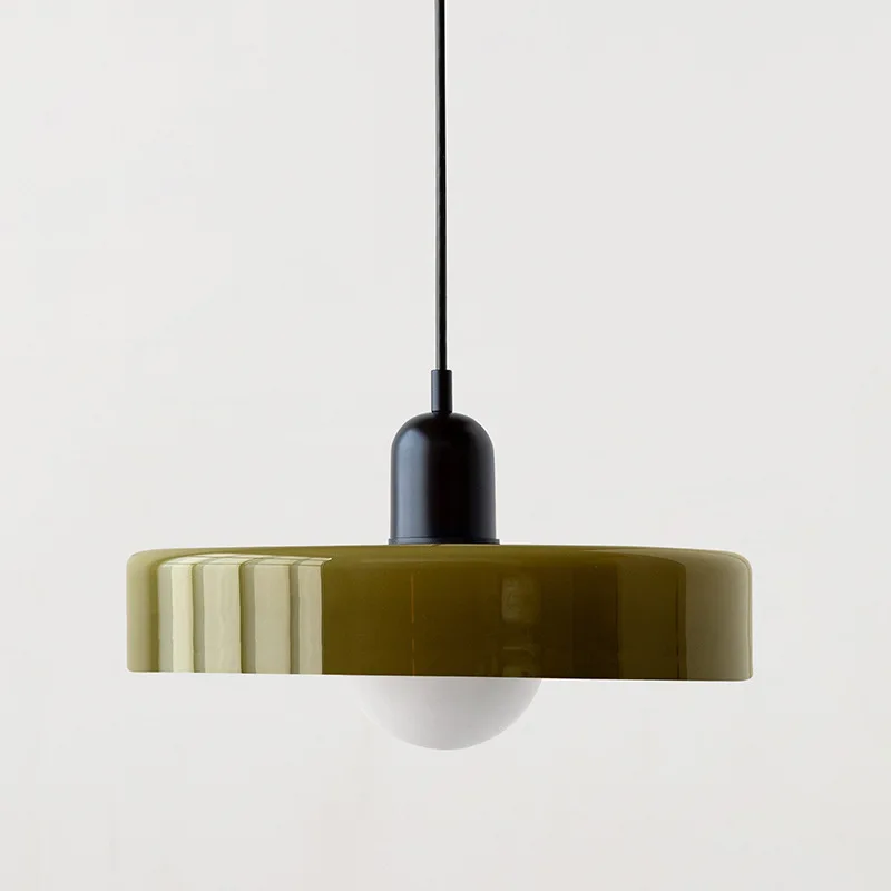 

Nordic Macaron glass pendant light for living room, dining room, bedroom, E27 lighting fixture, glossy LED bedside wall light