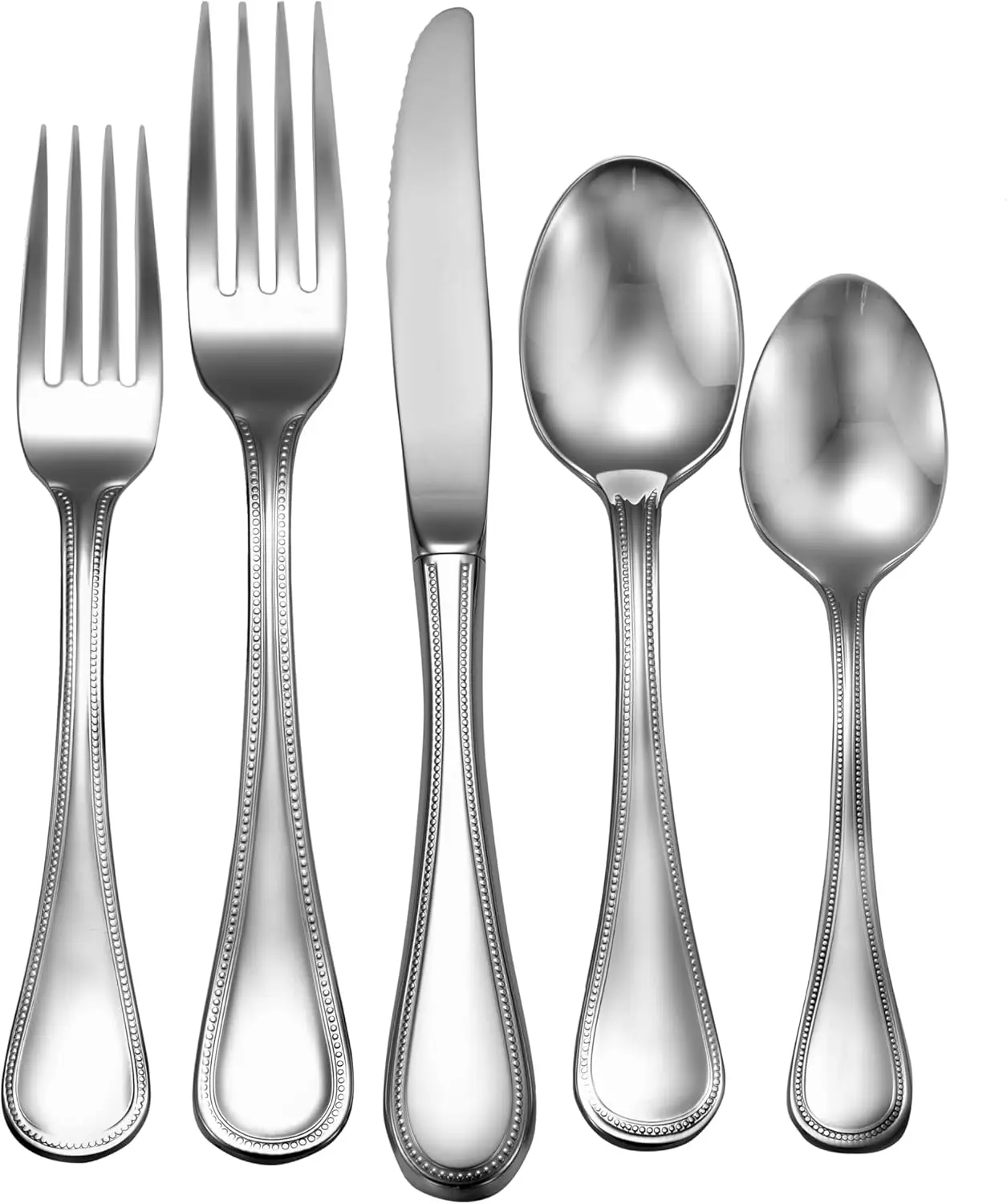 Pearl 65-Piece 18/10 Flatware Set Service For 12, Includes Serving Pieces Silverware Made In Usa