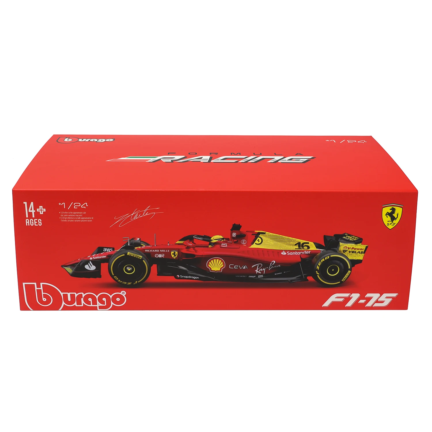 Bburago 1:24 75th Anniversary #16 Leclerc 2022 F1 Scuderia Ferrari F1-75 #55 Sainz Alloy Car Model Formula One Die Casting Model