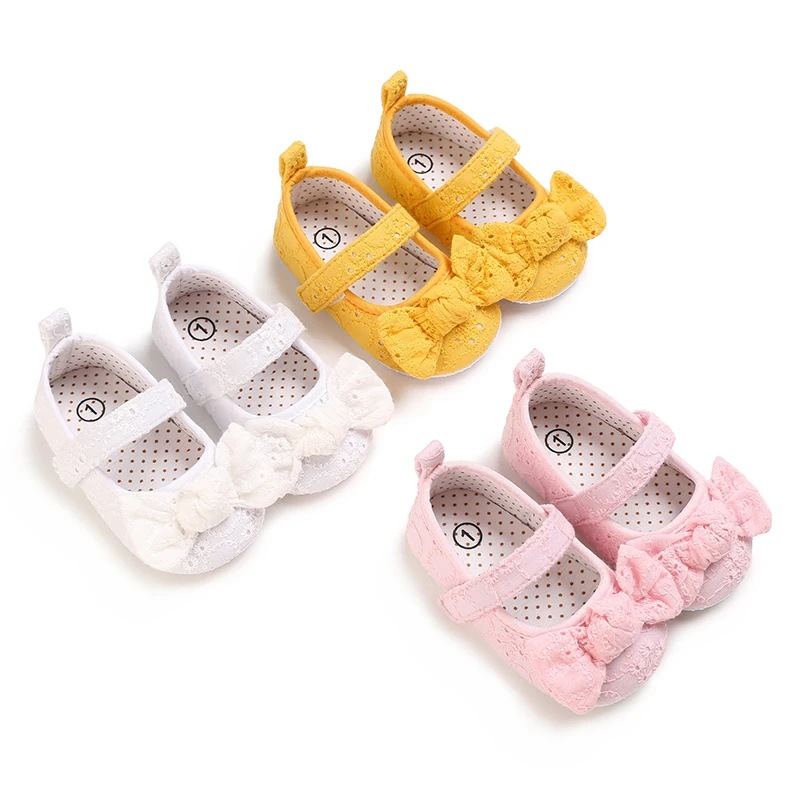 

Spring And Autumn Baby Walking Shoes 100 Day Old Anti Slip Lace Baby Princess Soft Soled Walking Shoes