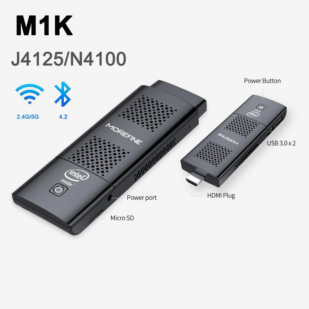 Dual Band Wifi Bluetooth 4.2 Portable Mini 1K J4125 Pc Stick 8Gb Ddr4 256Gb Ssd Intel Uhd Graphics 600 Hdmi 4K Computer