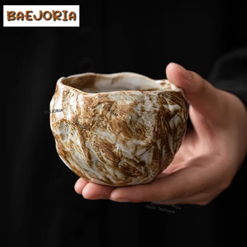 

130ml Shino Ware Large Japanese Teacup Antique Tea Bowl Cup for Tea Tea-tasting Personal Cup Chazhan Master Cups Cha Decoration