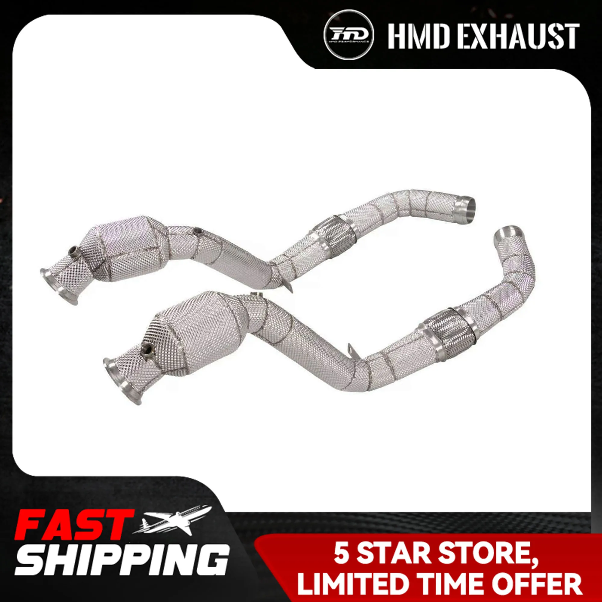 

HMD Stainless Steel Exhaust System High Flow Performance Downpipe For Bentley Flying Spur 6.0T Racing Pipe Exhaust Pipe