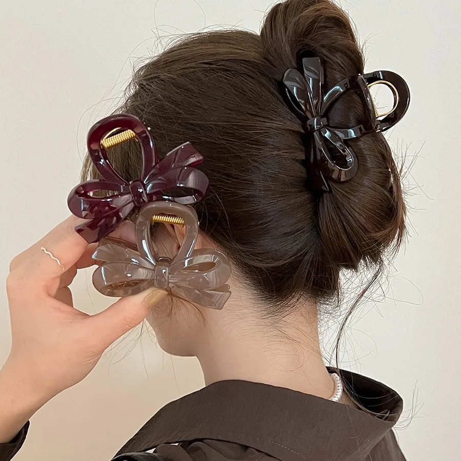 

Large Bow Crab Hair Claw Clips Hair Clamps Women Girls PC Plastic Ponytail Holder Hair Barrettes Hairpins Hair Accessories New