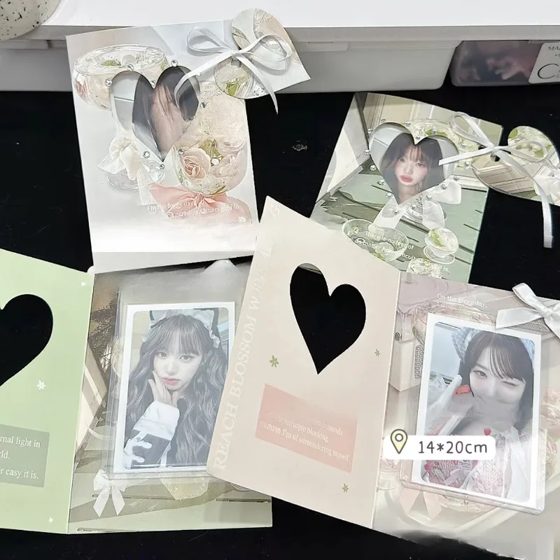 10pcs/set INS Cute Casual Korean Fashion Kpop Photocard Holder Sweet Aesthetic Photo Card Decor Package Craft Paper Kids Gift