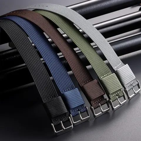Men's Army Sports Breathable Nylon Watch Band 18/20/22mm Braided Nylon Strap for Seiko Fabric Nylon Bracelet Wristbelt for Omega