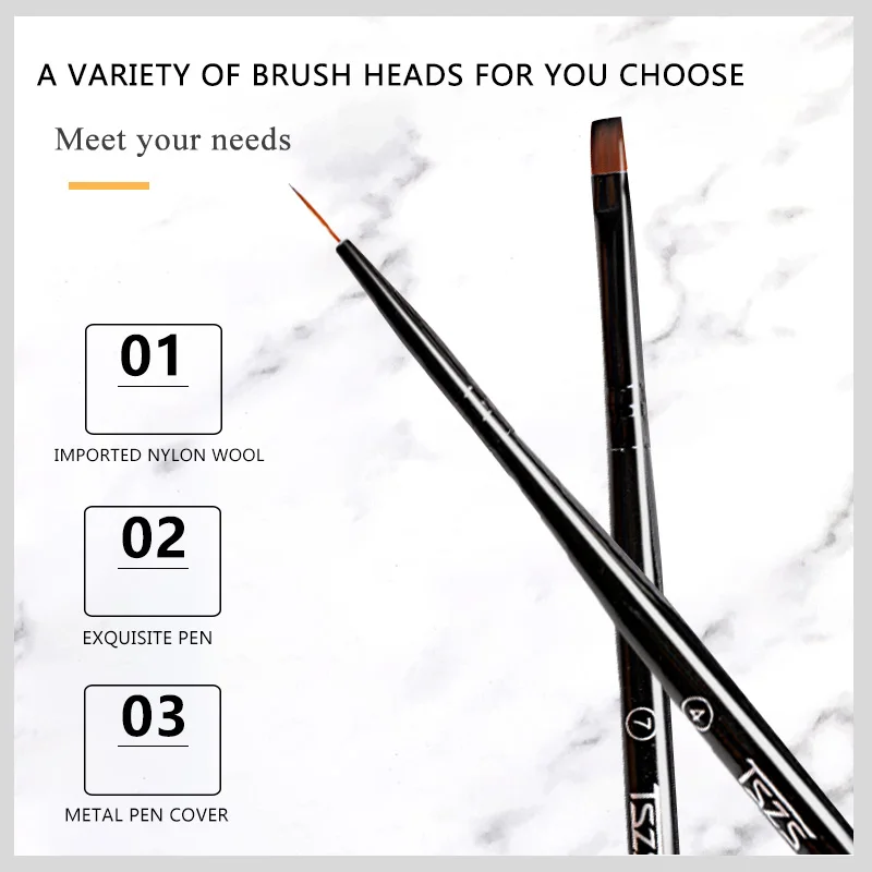

TSZS 1Pcs/Lot Pinceau Nail Art Brushes Manicure Liner Painting Black Pen Brush Striper Acrylic Gradient Shadow UV Gel For DIY