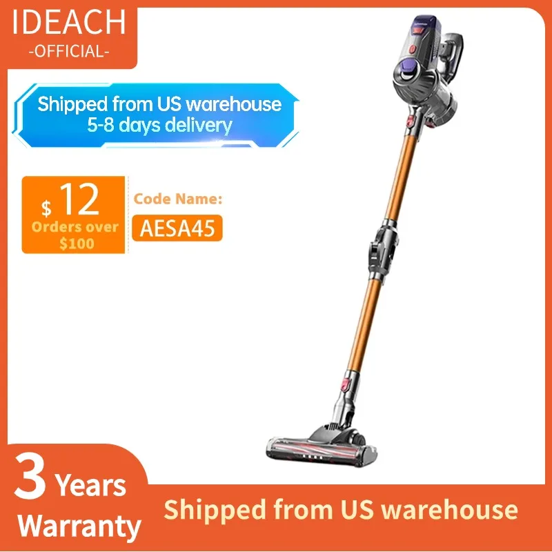 Wireless Portable Vertical Vacuum Cleaner Home 18,000 Pa Powerful Suction Removable Battery LED Lighting Electric Carpet Cleaner