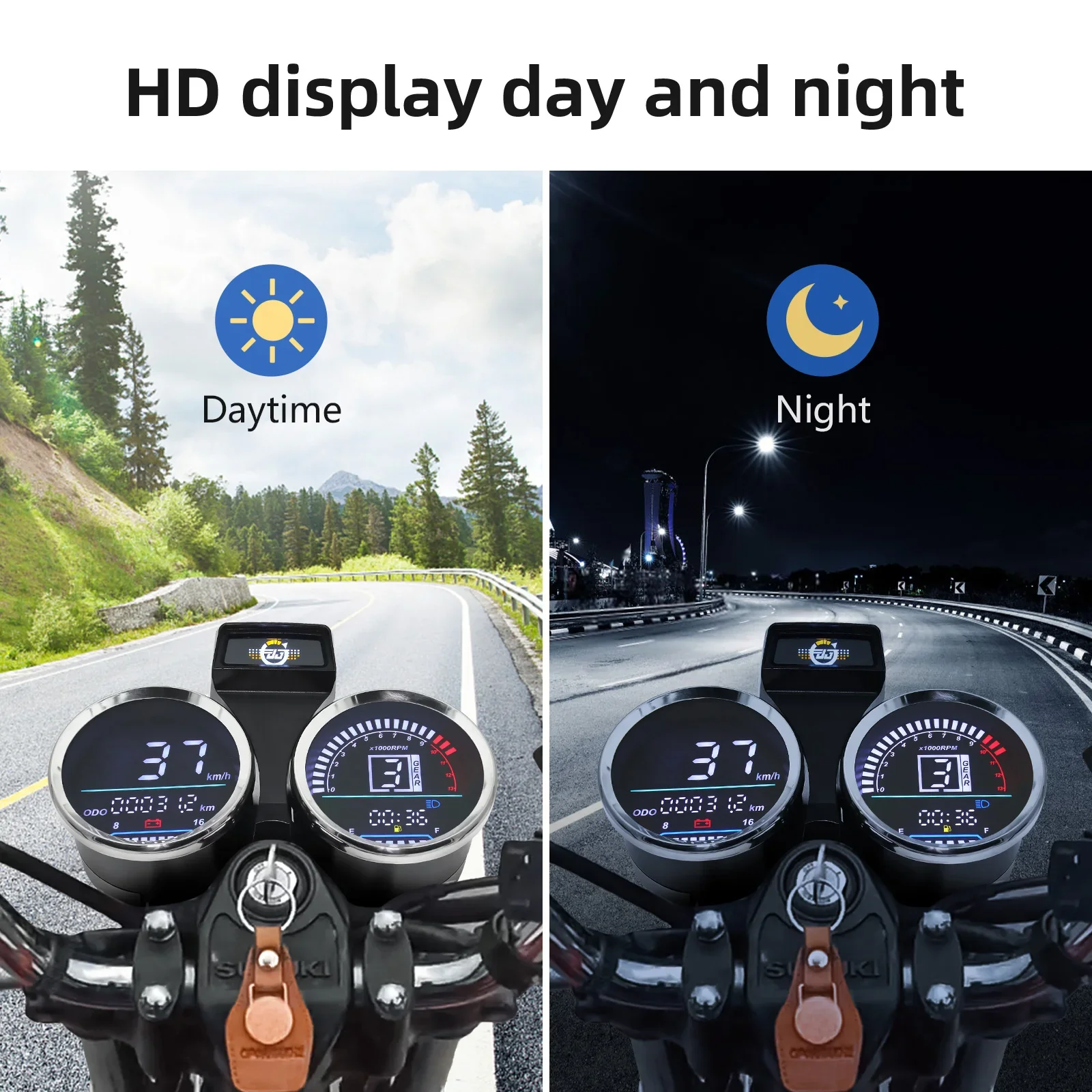 Nuevo Velocímetro de motocicleta, odómetro ybr125, LED Digital RPM, carga de teléfono USB, resistente al agua, medidor de Moto, instrumento de tablero con soporte