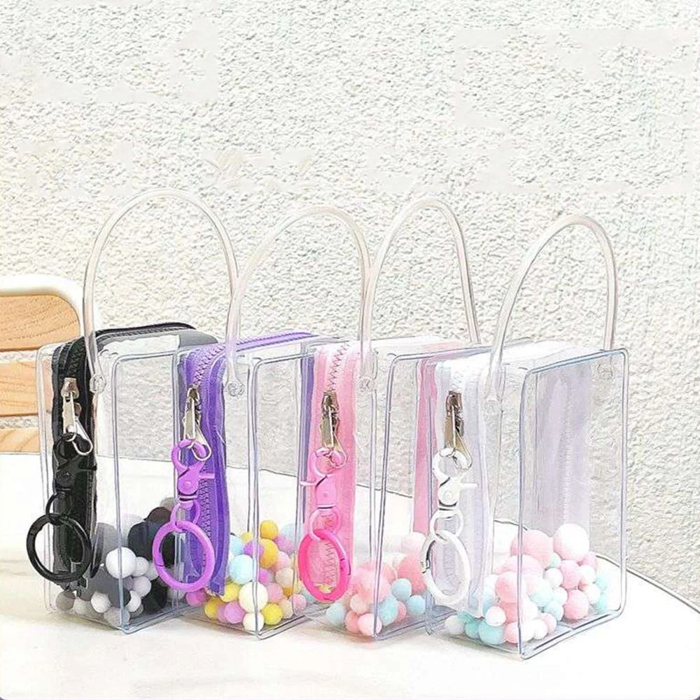 Mystery Box Storage Pouch Organizer Box With Keychain Thicken Transparent Doll Toy Organizer Box Storage Case Doll Bag Wallet