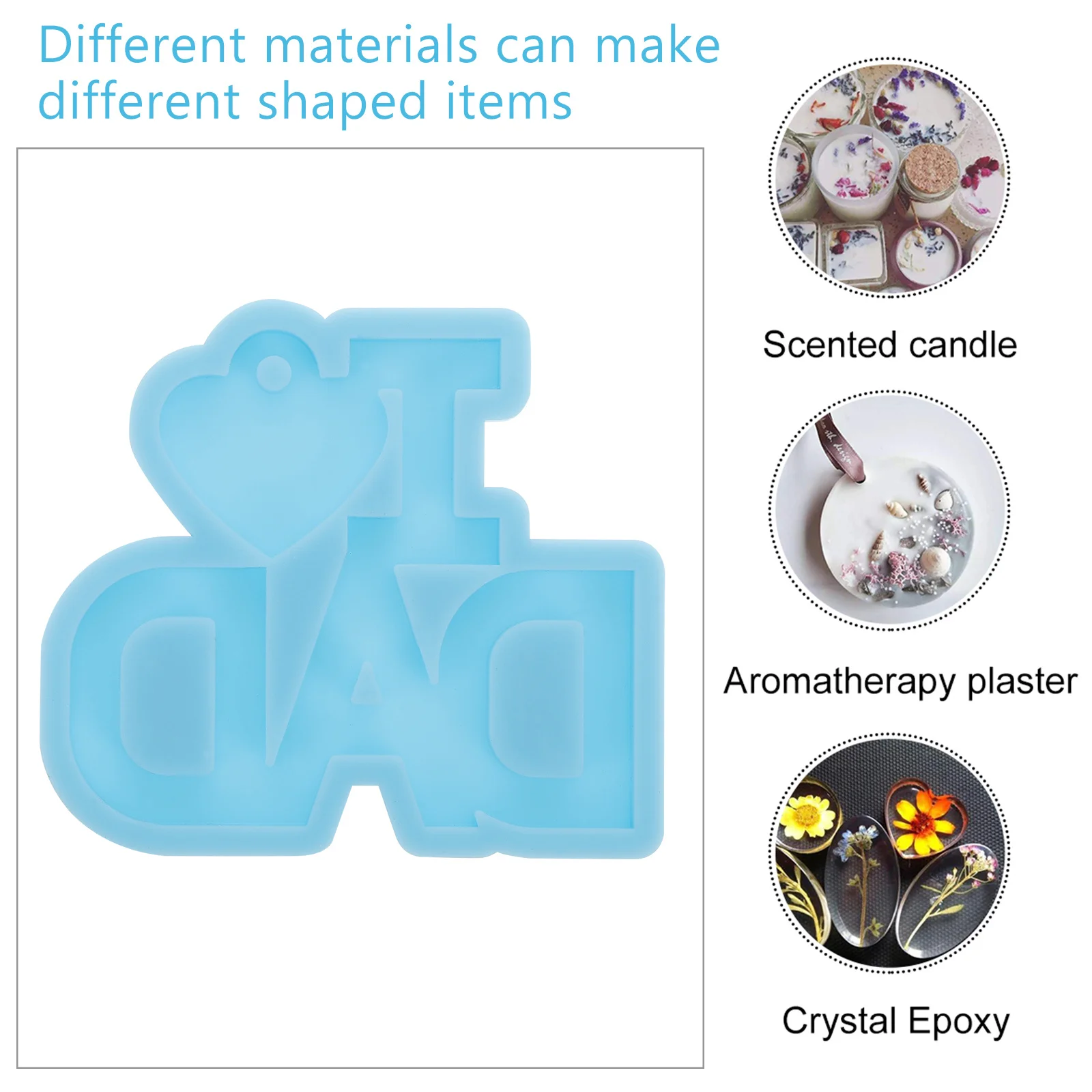 

2Pcs Resin Keychain Mold Set Silicone DIY Charm Craft for Epoxy Pendant Making Creative Gift for Mom Dad on Holidays and Special