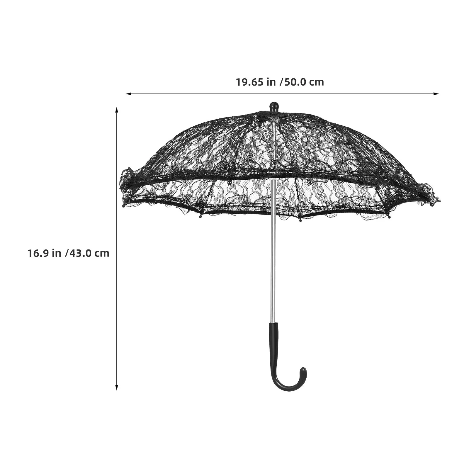 2Pcs Large Lace Parasol Elegant Embroidered Vintage Style Umbrella for Wedding Day Bridal Photoshoot Dance Prop Compact Folding view 4