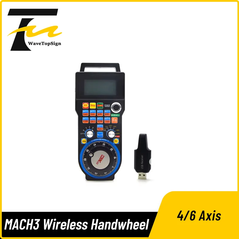 MACH3 Wireless Handwheel 4 6 Axis CNC MPG Handwheel Manual USB Receiver 40 meters transmission distance WHB04B