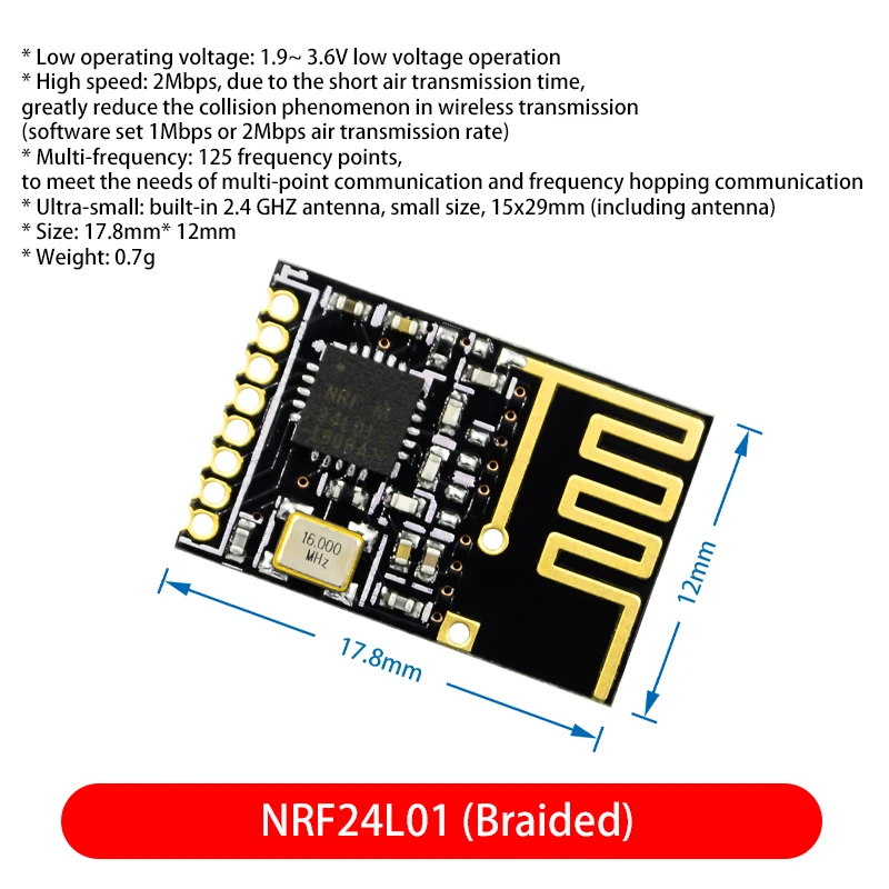 Power enhanced version SMD NRF24L01 Wireless Module Mini module wireless data transmission module