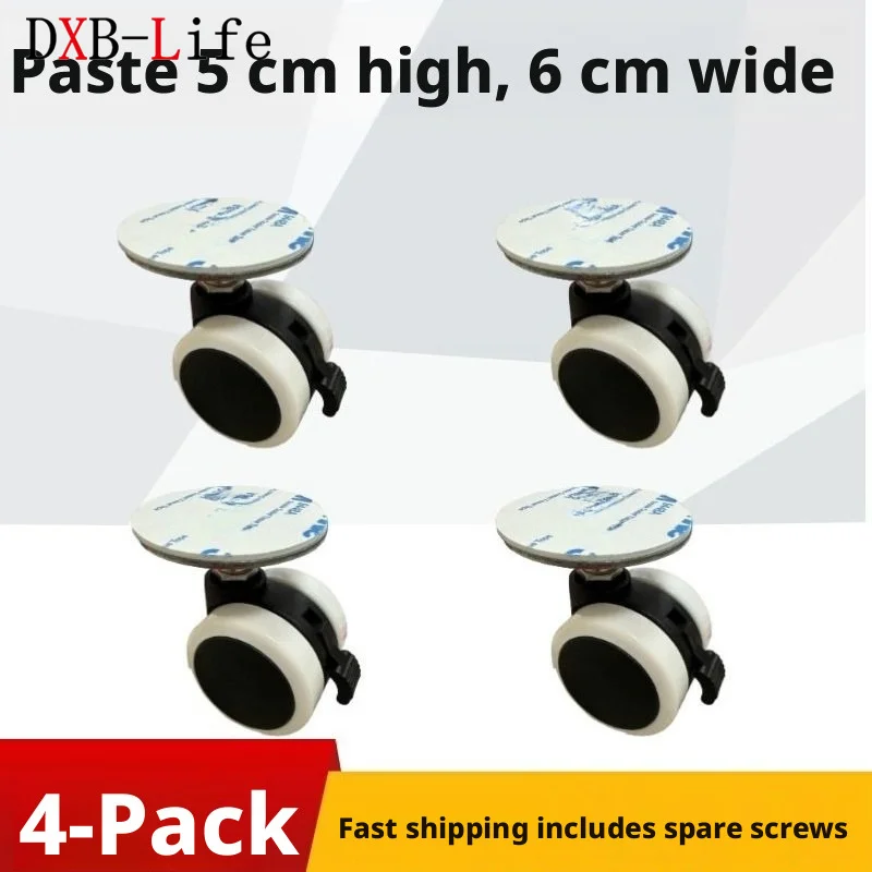 4 /6Pcs No Punching Paste Pulley Universal Wheel Self-adhesive Roller Ball Furniture