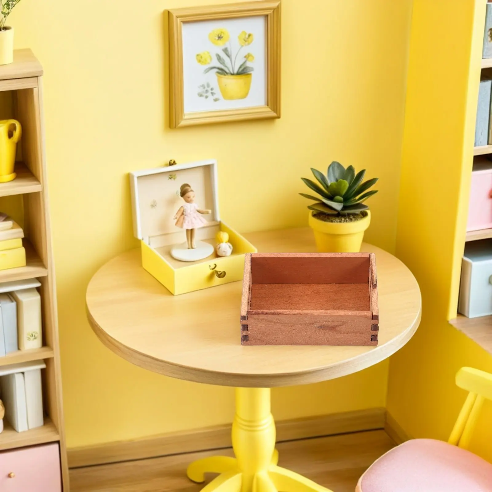 

3pcs Miniature Wooden Crates 1:12 Scale Tiny Storage Baskets For Dollhouse Kitchen Accessories Mini Crates Decorative Pretend