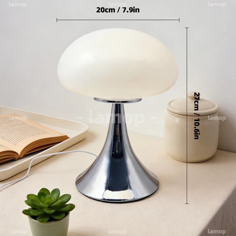 Glass Gel‑Like‑Umbrella Shade Table Lamp Korean‑Cozy 3 Tone Mild Radiance Bedside Study Lounge Shelf Decor