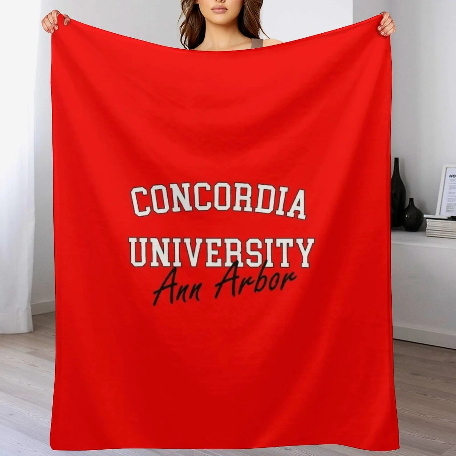 

Concordia University Ann Arbor Michigan Throw Blanket Nap Comforter Personalized Gift Cute Plaid Blankets