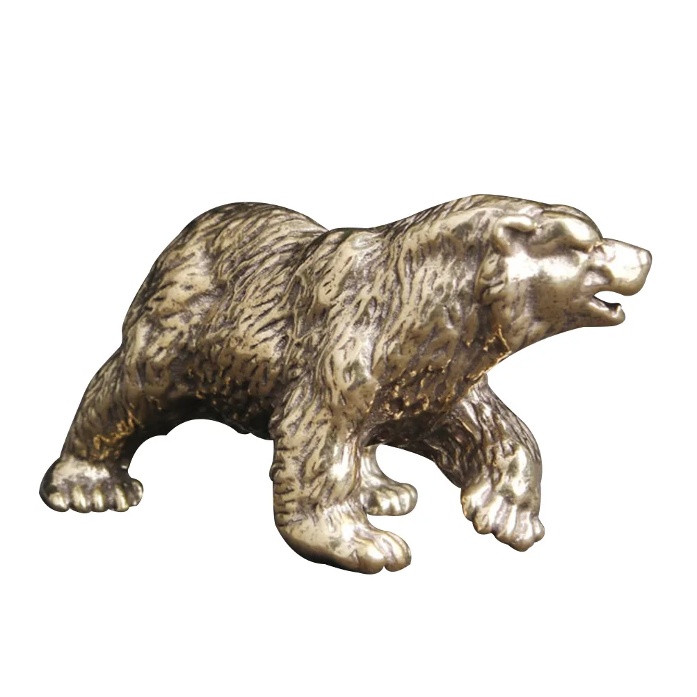 

Brass Bear Ornament Exquisite Polar Bear Statue Unique Desktop Adornment New Year Christmas Thanksgiving Halloween Gift