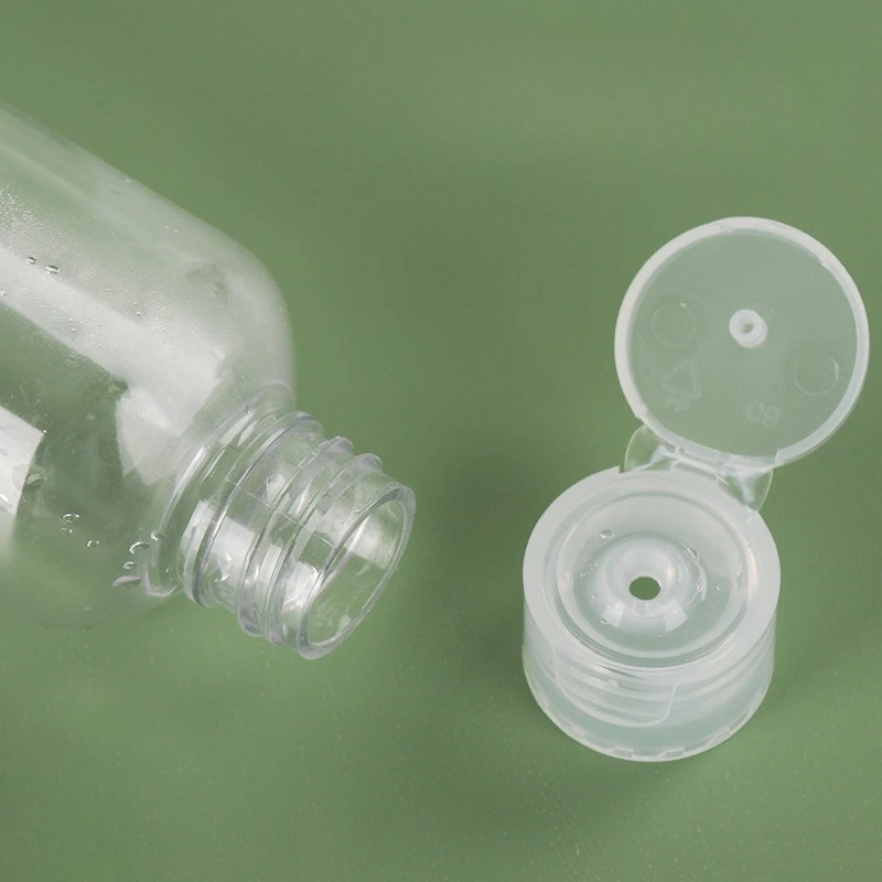 50 Uds. Botellas de viaje de plástico transparente de 30ml con tapa abatible contenedor dispensador para tamaño de viaje para champú loción crema